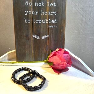 Titanium Iron Magnetic Bracelets Unisex 2-Pack Set